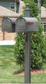 Main Street Square Direct Burial Mailbox Post w/ Double Mounting Plate