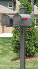 Main Street Square Direct Burial Mailbox Post w/ Double Mounting Plate Main Street Square Direct Burial Mailbox Post w/ Double Mounting Plate